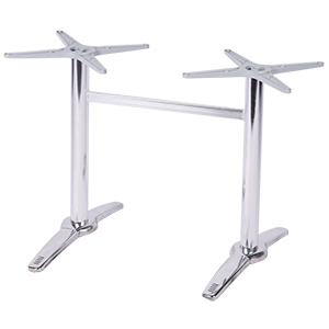 Twin stainless steel table base