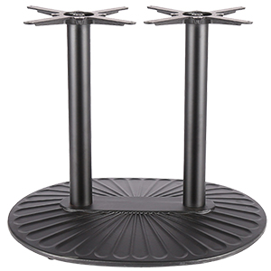 Oval double cast iron table base